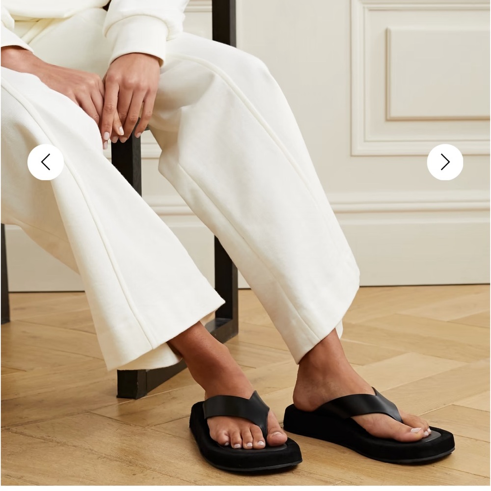 The Row Ginza Leather Platform Sandals